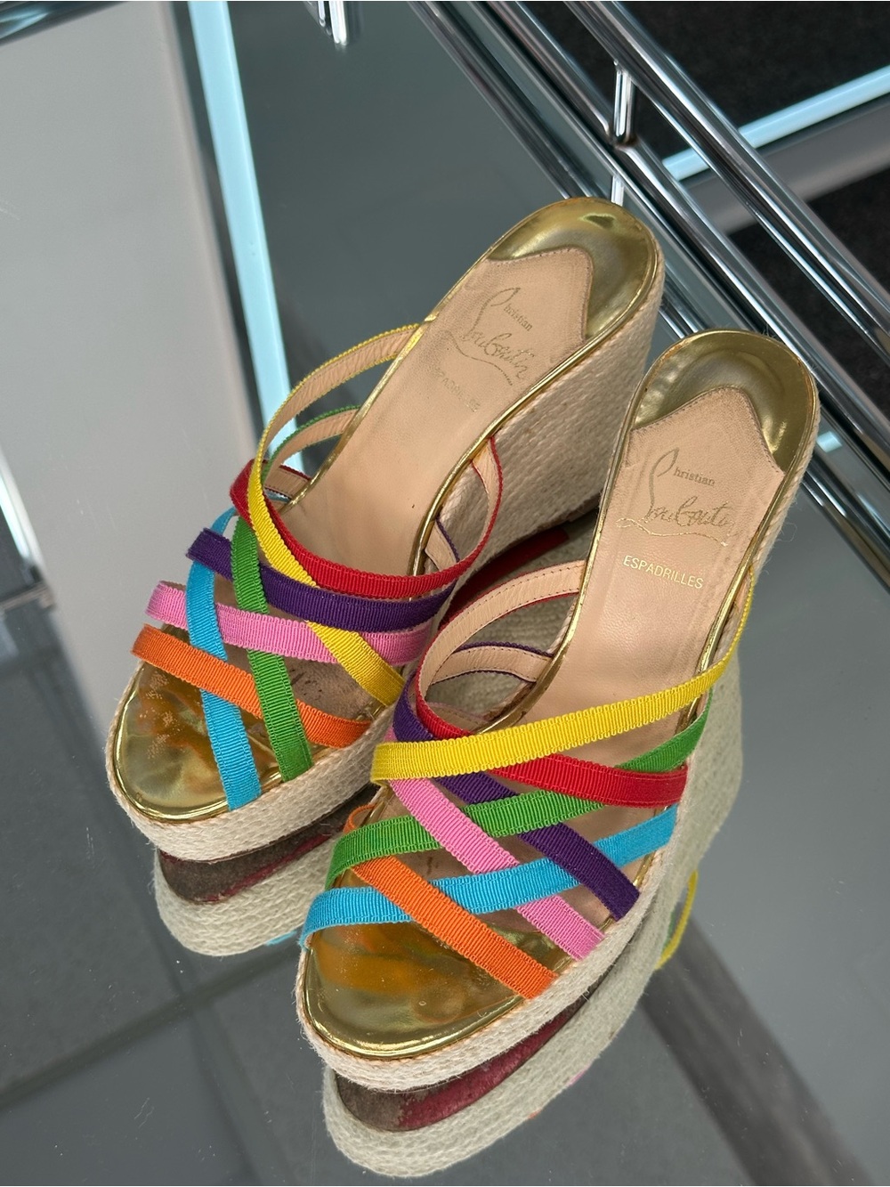 Christian Louboutin Crepon 100 Ribbon Wedge